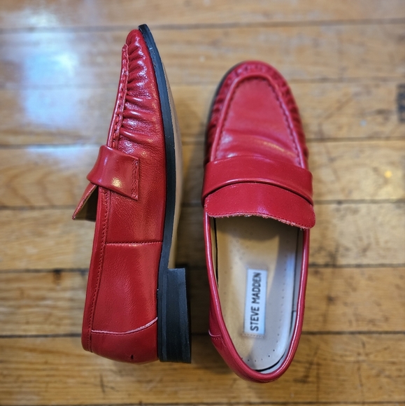 Red Leather Loafers - Picture 4 of 9
